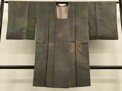 平和屋着物∞道行コート　鳳凰正倉院花文　暈し染め　ロング丈　正絹　逸品　CABH6993in