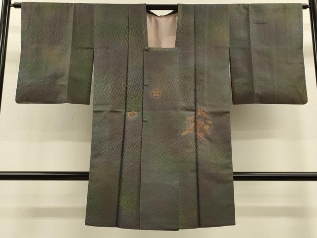 平和屋着物∞道行コート　鳳凰正倉院花文　暈し染め　ロング丈　正絹　逸品　CABH6993in