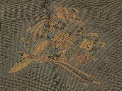 平和屋着物∞道行コート　鳳凰正倉院花文　暈し染め　ロング丈　正絹　逸品　CABH6993in