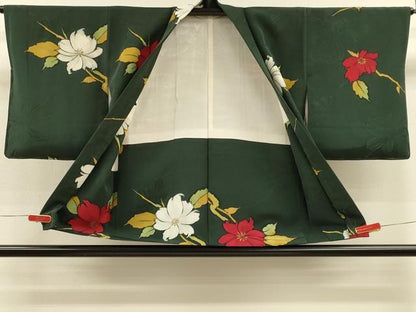 平和屋着物∞羽織　地紋起こし　枝花文　金彩　正絹　逸品　未使用　CABH6997in