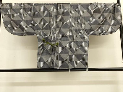 平和屋着物∞男性　道中着　幾何学文様　キングサイズ　正絹　逸品　CABH6998in