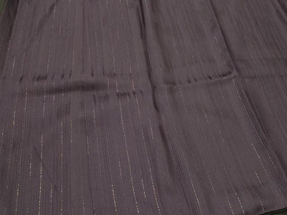 平和屋着物＃道中着　リバーシブル　間道　黒地　金糸　ロング丈　正絹　逸品　CABH7003in