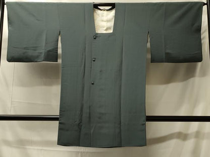 平和屋着物＃道行コート　色無地　岩井茶色　ロング丈　正絹　逸品　CABH7004in