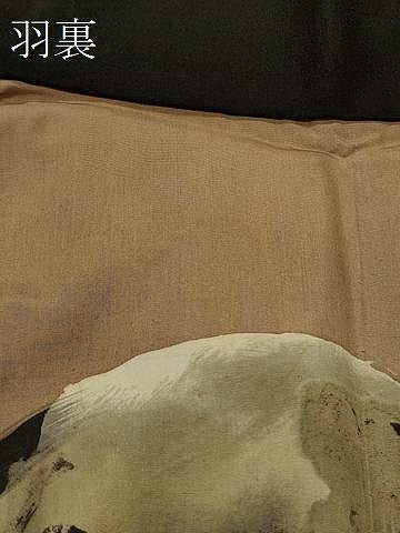 平和屋着物＃男性　長羽織　黒紋付き　正絹　逸品　CABH7005in