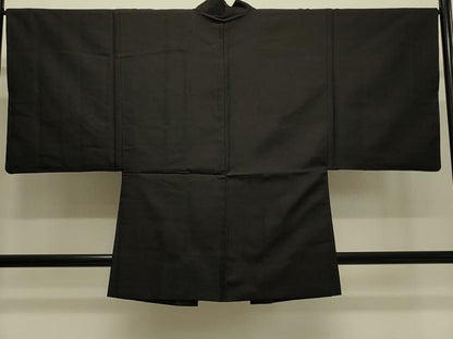 平和屋着物＃男性　羽織　黒地　正絹　逸品　CABH7006in