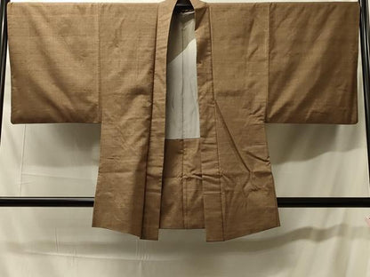 平和屋着物＃男性　羽織　紬地　霞文　正絹　逸品　CABH7008in