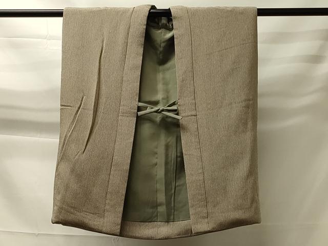 平和屋着物＃男性　袖無し羽織　縞　鬼しぼ縮緬　正絹　逸品　CABH7010in