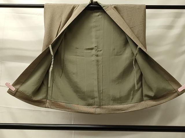 平和屋着物＃男性　袖無し羽織　縞　鬼しぼ縮緬　正絹　逸品　CABH7010in