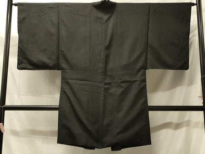 平和屋着物＃男性　長羽織　黒紋付き　正絹　逸品　CABH7012in