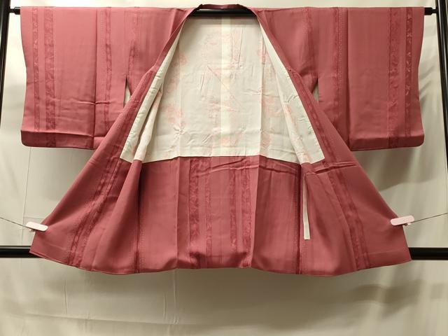 平和屋着物＃道行コート　地紋起こし　草花間道　正絹　逸品　CABH7018in