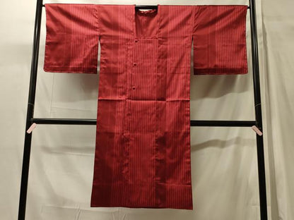 平和屋着物＃道行コート　雨コート　単衣　間道　ロング丈　正絹　逸品　未使用　CABH7019in