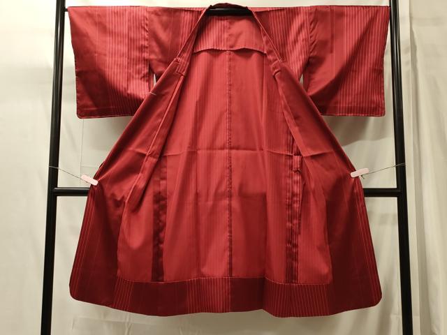 平和屋着物＃道行コート　雨コート　単衣　間道　ロング丈　正絹　逸品　未使用　CABH7019in