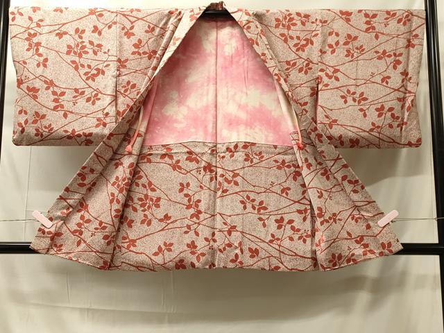平和屋着物＃羽織　枝葉文　たたき染め　正絹　逸品　CABH7020in
