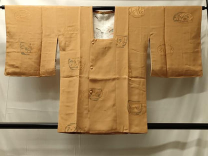 平和屋着物＃道行コート　地紋起こし　陶器文　正絹　逸品　CABH7021in