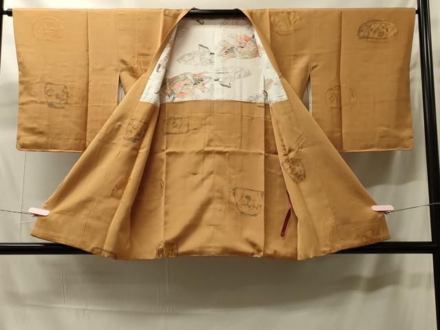 平和屋着物＃道行コート　地紋起こし　陶器文　正絹　逸品　CABH7021in