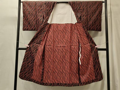 平和屋着物＃道行コート　雨コート　単衣　流水文　ロング丈　正絹　逸品　CABH7023in