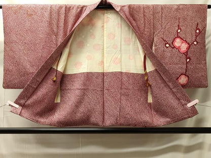 平和屋着物＃羽織　総絞り　枝梅文　正絹　逸品　CABH7024in