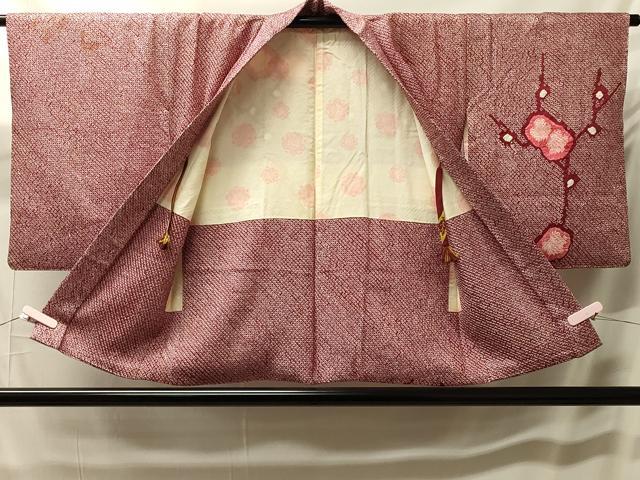 平和屋着物＃羽織　総絞り　枝梅文　正絹　逸品　CABH7024in