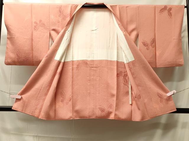 平和屋着物＃道行コート　舞蝶文　正絹　逸品　CABH7026in