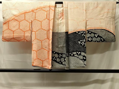 平和屋着物＃羽織　総絞り　亀甲立波文　正絹　逸品　CABH7028in