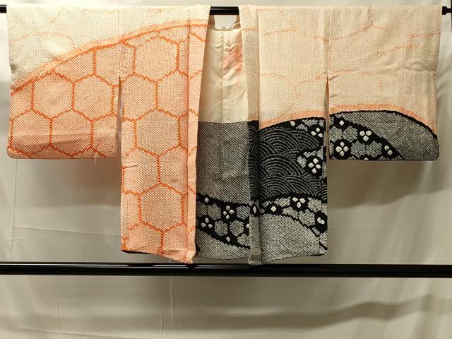 平和屋着物＃羽織　総絞り　亀甲立波文　正絹　逸品　CABH7028in