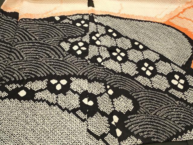 平和屋着物＃羽織　総絞り　亀甲立波文　正絹　逸品　CABH7028in
