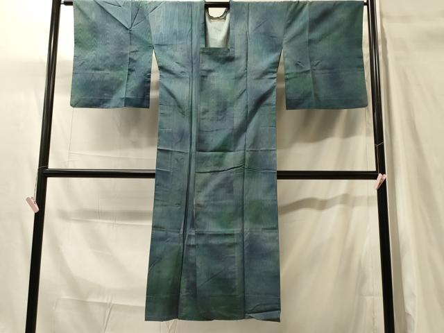 平和屋着物＃道行コート　杢目文　暈し染め　三越扱い　ロング丈　正絹　逸品　CABH7031in