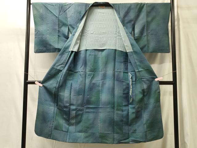 平和屋着物＃道行コート　杢目文　暈し染め　三越扱い　ロング丈　正絹　逸品　CABH7031in