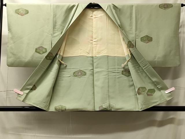 平和屋着物＃羽織　地紋起こし　亀甲草花文　正絹　逸品　CABH7035in