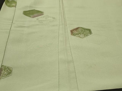 平和屋着物＃羽織　地紋起こし　亀甲草花文　正絹　逸品　CABH7035in