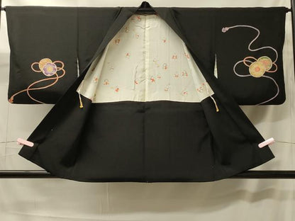 平和屋着物＃羽織　鼓文　黒地　金彩　正絹　逸品　CABH7036in