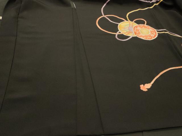 平和屋着物＃羽織　鼓文　黒地　金彩　正絹　逸品　CABH7036in