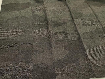 平和屋着物＃道行コート　切嵌吉祥文　黒地　正絹　逸品　CABH7042in