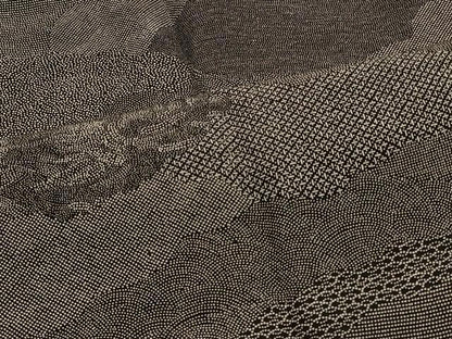 平和屋着物＃道行コート　切嵌吉祥文　黒地　正絹　逸品　CABH7042in