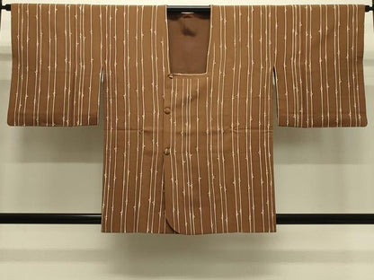 平和屋着物＃道行コート　竹　正絹　逸品　CABH7049in