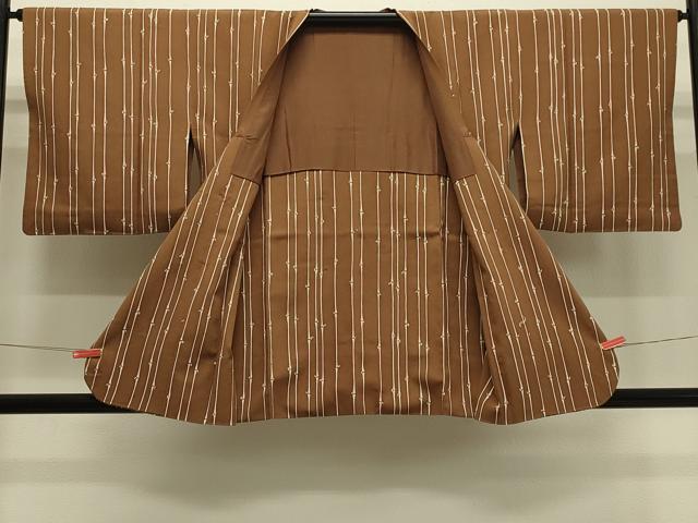 平和屋着物＃道行コート　竹　正絹　逸品　CABH7049in