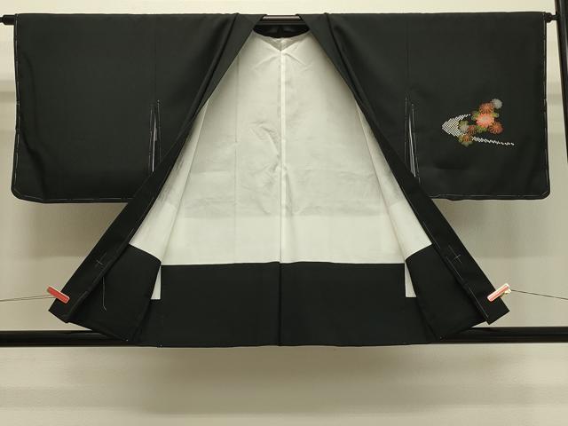 平和屋着物＃羽織　道長御所車花文　黒地　金彩　正絹　逸品　未使用　CABH7051in