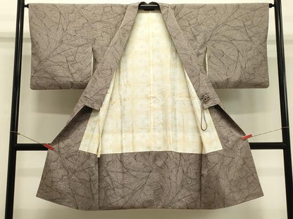 平和屋着物＃道中着　抽象文　鈴乃屋扱い　ロング丈　正絹　逸品　CABH7054in