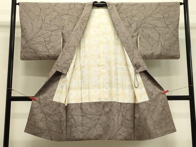 平和屋着物＃道中着　抽象文　鈴乃屋扱い　ロング丈　正絹　逸品　CABH7054in