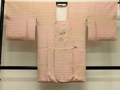 平和屋着物＃道行コート　駒刺繍　横段宝尽くし文　暈し染め　金糸　高島屋扱い　ロング丈　正絹　逸品　CABH7056in