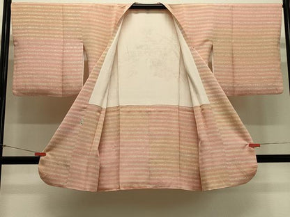 平和屋着物＃道行コート　駒刺繍　横段宝尽くし文　暈し染め　金糸　高島屋扱い　ロング丈　正絹　逸品　CABH7056in