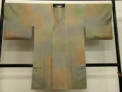 平和屋着物＃染色作家　斉藤三才　道行コート　霞文　暈し染め　鬼しぼ縮緬　ロング丈　正絹　逸品　CABH7060in