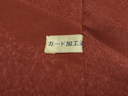 平和屋着物＃道中着　道長花唐草地紋　暈し染め　ロング丈　正絹　逸品　CABH7061in
