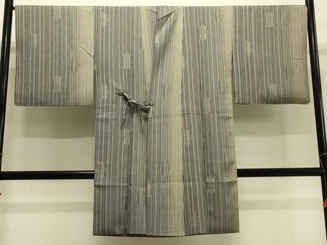 平和屋着物＃道中着　縞　ロング丈　正絹　逸品　CABH7066in
