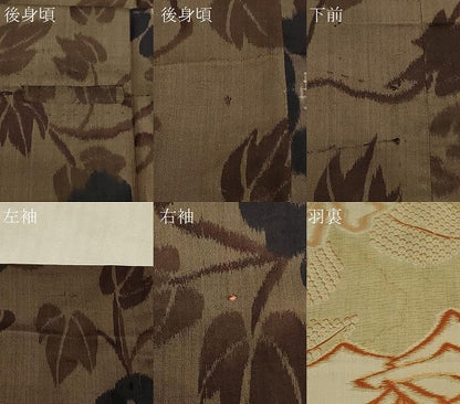 平和屋着物＃道行コート　銘仙　花唐草文　ロング丈　正絹　逸品　CABH7074in