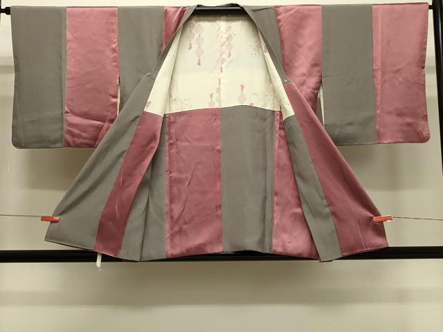 平和屋着物＃道行コート　間道　正絹　逸品　CABH7075in