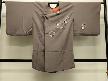 平和屋着物＃コート作家　三本賢　道行コート　花鳥文　正絹　逸品　CABH7078in