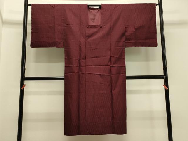 平和屋着物＃道行コート　雨コート　単衣　立涌文　栗皮茶色　ロング丈　正絹　逸品　未使用　CABH7079in