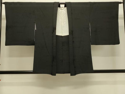 平和屋着物＃羽織　霞地紋　黒地　正絹　逸品　CABH7080in