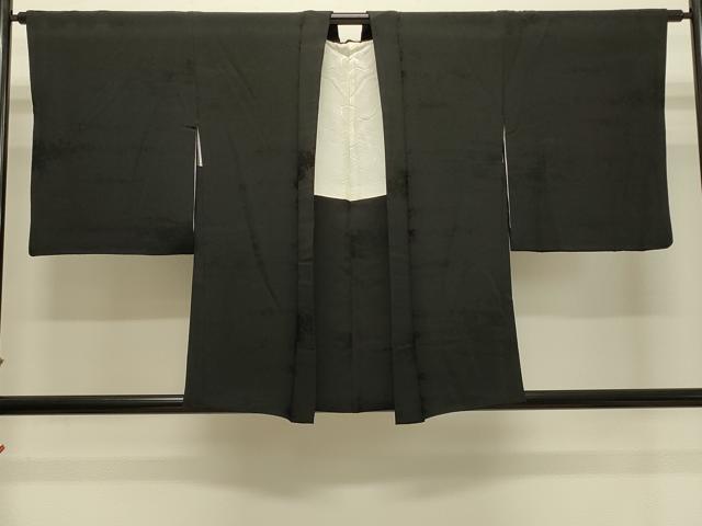 平和屋着物＃羽織　霞地紋　黒地　正絹　逸品　CABH7080in